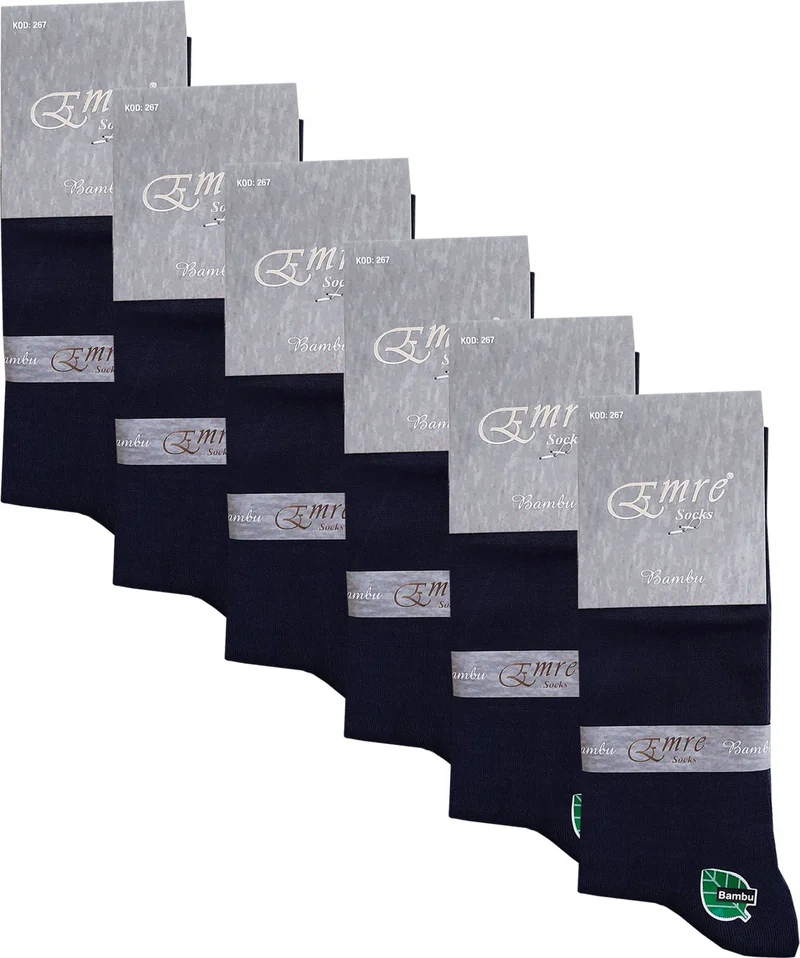 هيبسين راكيب Rival to All Men's Bamboo Seamless Socks 6-Piece Men's Socks Emre Boxed