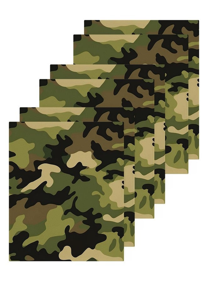 YETTASBIN Camo Washcloths 6 Pack, Soft Absorbent Cotton Baby Face Towels, Washable Reusable Fingertip Towels for Bath Gym Hotel Spa, 12 x 12 Inch - Image 1