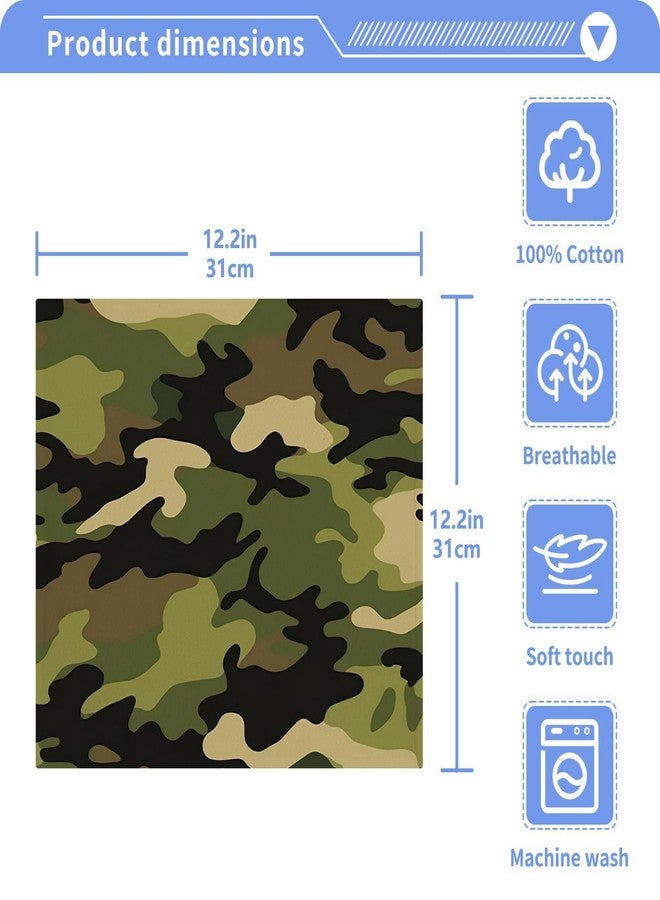 YETTASBIN Camo Washcloths 6 Pack, Soft Absorbent Cotton Baby Face Towels, Washable Reusable Fingertip Towels for Bath Gym Hotel Spa, 12 x 12 Inch - Image 5