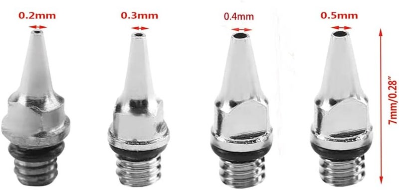 Uouteo 0.2mm, 0.3mm, 0.4mm,0.5mm Airbrush Nozzle Needles Replacement Parts for Airbrush Trigger Gun - Image 4