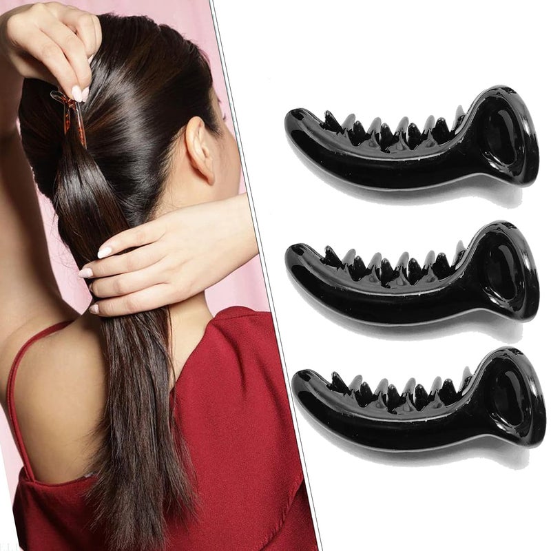 BIRDWARE hair Clips For Women Claw Butterfly Clips hair Accessories For Girls Fancy Korean Clutch Stylish hair Clip Women Medium hair clutcher (Pack of 3, Black Color) - Image 1
