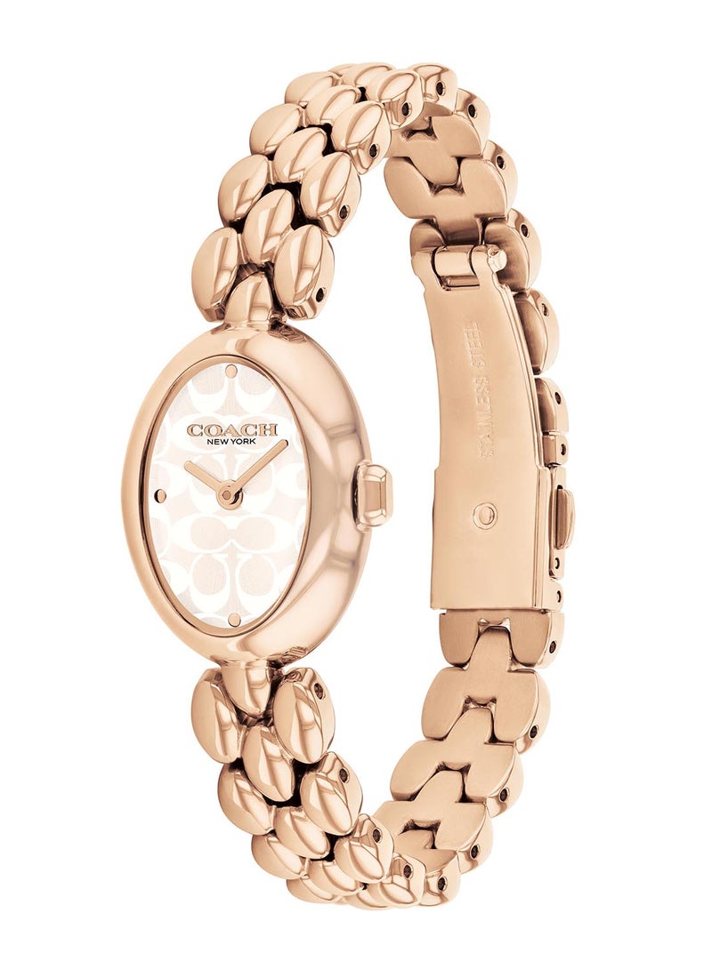 COACH COACH OVAL ANALOG WOMEN'S SILVER WHITE CASE WATCH - 14504418  - Image 1