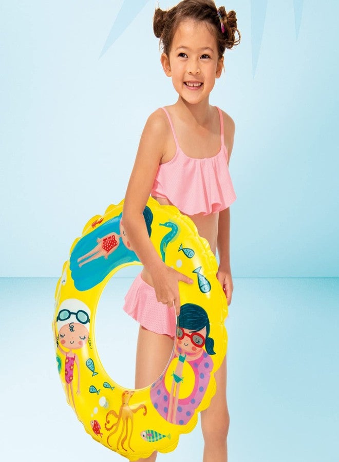 Kabello Kids Cartoon Print Inflatable Swim Ring Blow Up Floating Tube Raft Tube for Swimming (Multicolor) - Image 3