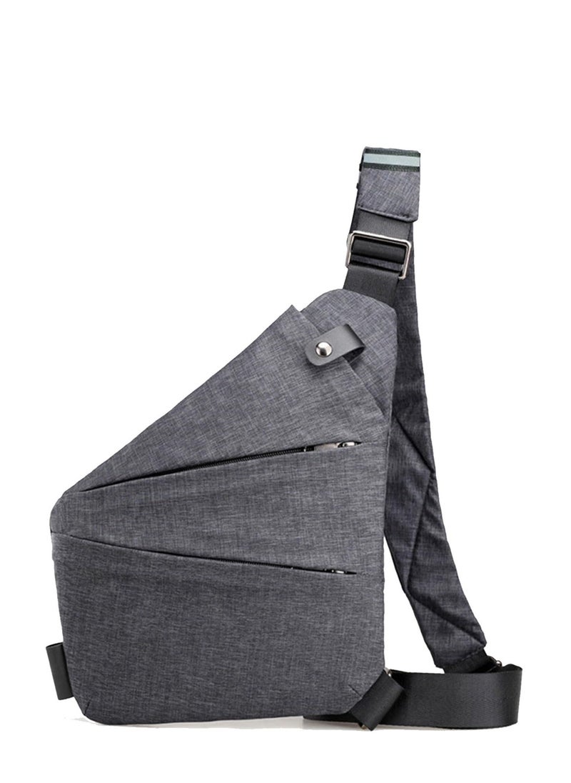 NIBEMINENT Crossbody Sling Bag, Body Chest Shoulder Bag for Men Women Casual Backpack Anti-Theft Travel Daypack with Hidden Zipper, Slim (Gray)  - Image 1