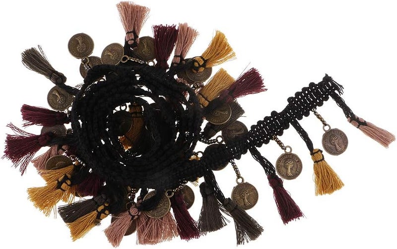 klarakoBoho Style Embroidery Ribbon Copper Drop Fringe Tassel Lace Trim Upholstery Curtain Chair Bag Cushion Bohemia Dress Costume Sewing Edging Trimmings - Image 1
