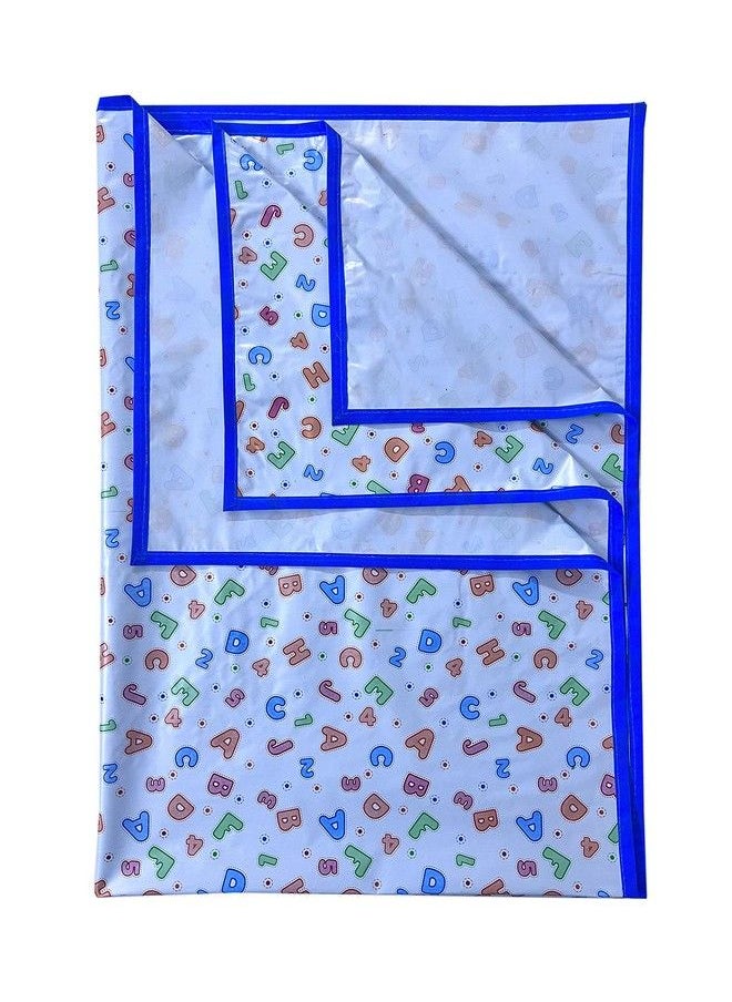 Ecosoft - Baby Plastic Sheet Pvc Sheet For Kids Rubber Sheet For Babies Bed Wetting Protector (135 Cm X 185 Cm) (Blue Abc123) - Image 1