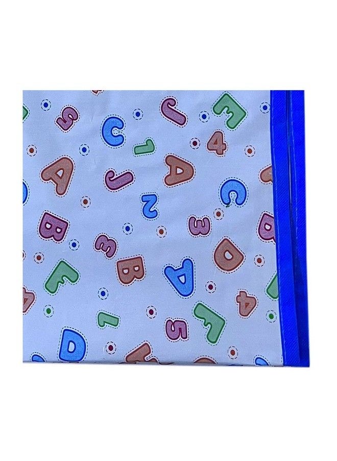 Ecosoft - Baby Plastic Sheet Pvc Sheet For Kids Rubber Sheet For Babies Bed Wetting Protector (135 Cm X 185 Cm) (Blue Abc123) - Image 1