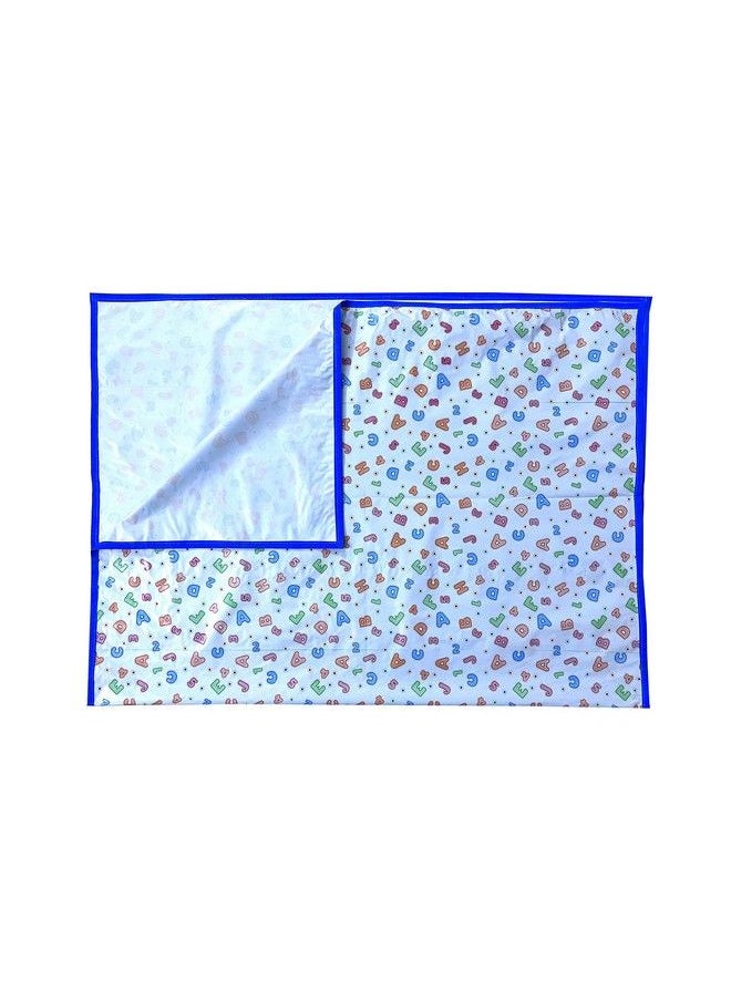 Ecosoft - Baby Plastic Sheet Pvc Sheet For Kids Rubber Sheet For Babies Bed Wetting Protector (135 Cm X 185 Cm) (Blue Abc123) - Image 1