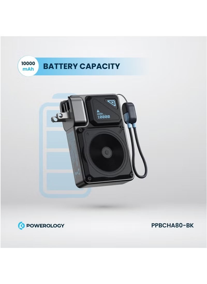 10000mAh MagSafe Power Bank PD 35W Fast Charging Wall Charger 10000 mAh with Built-in AC Plug & 15W Wireless Charging / USB-C to USB-C Wire / 4-Device Charging Powerbank / Lightning Input/Output / Simultaneous Charging - Black & Blue