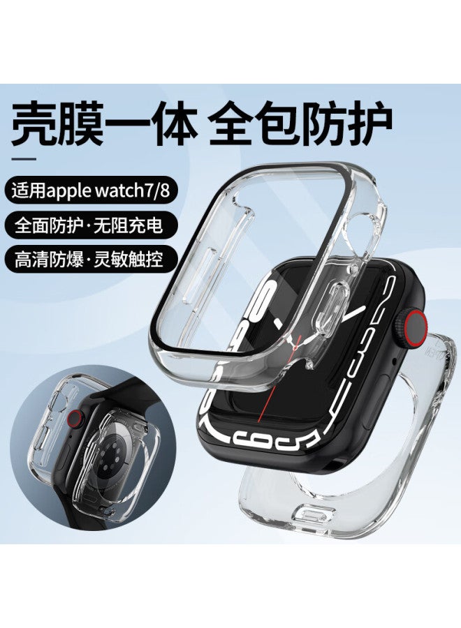 Bho Apple Watch Protective Case With Tempered Glass Screen Protector For Apple Watch S10/s9, Full Coverage Case For Iwatch S8/7/6/se, Integrated Touch-sensitive Watch Case - Image 2