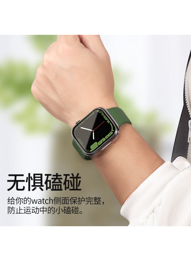 Bho Apple Watch Protective Case With Tempered Glass Screen Protector For Apple Watch S10/s9, Full Coverage Case For Iwatch S8/7/6/se, Integrated Touch-sensitive Watch Case - Image 3