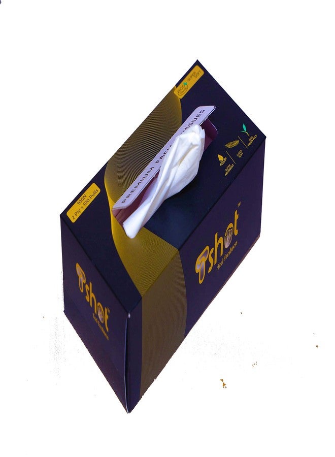 TSHOT Facial Tissue Paper Box,(Highly Absorbent Quality) Paper Napkin Box Use For Car/Face/Home/Office/Restaurant (Each Pack 100 Tissue) Black Box (Pack Of 1) - Image 1