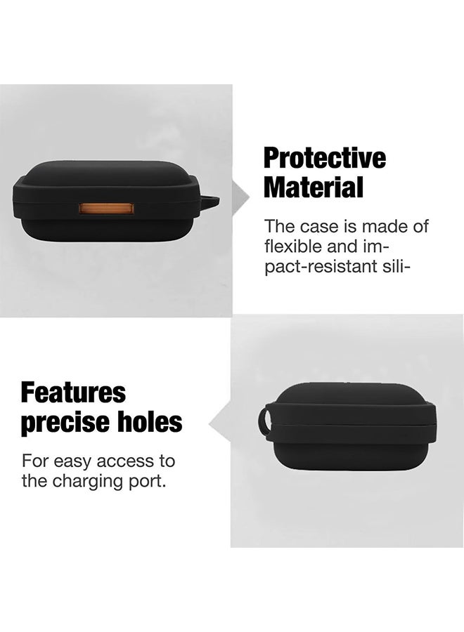 O Ozone Case for Nothing Ear (A) Earbuds |Portable Protective Soft Silicone Shockproof & Anti-Scratch Cover with Carabiner for Nothing Ear A- Black - Image 4