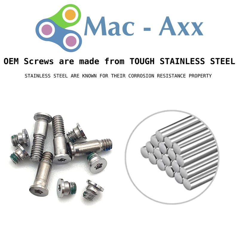 Mac-Axx ™ Bottom Rubber Feet(4 Pieces) & Bottom Screws(10 Pieces) Compatible with MacBook Air M1(Retina Display) with Touch ID, Model No. A2337, Color: Silver - Image 5