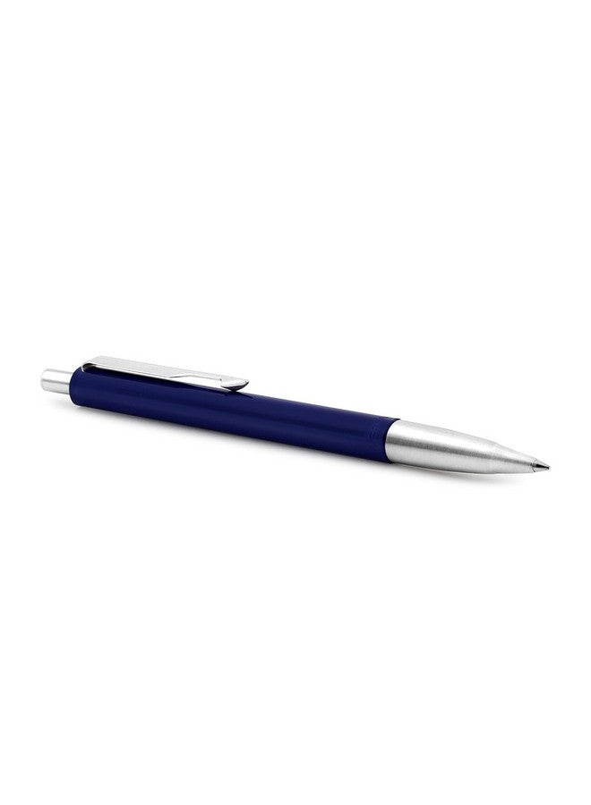 PARKER Vector Standard Chrome Trim Ball Pen | Blue Body Color | Ink Color - Blue | Gifts For Employees | Elite Pen For Corporate Purposes - Image 2