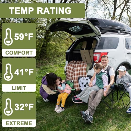 AGEMORE Cotton Flannel Double Sleeping Bag for Camping, Backpacking Or Hiking. Queen Size 2 Person Waterproof Sleeping Bag for Adults Or Teens. Lightweight with Compression Sack - Image 2