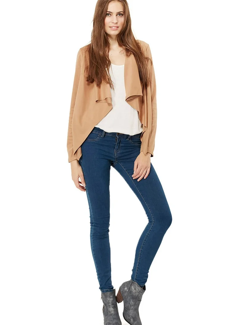 Ginger Waterfall Suede Cardigan