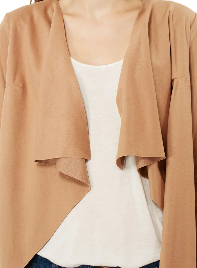 Ginger Waterfall Suede Cardigan