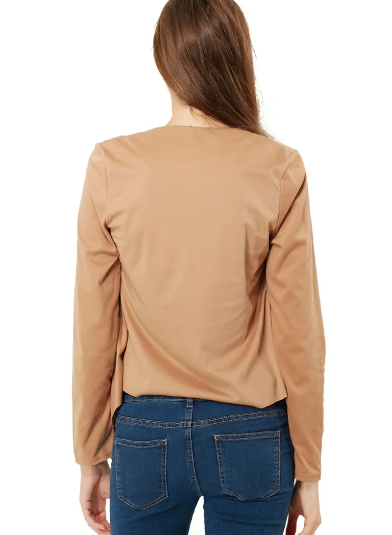 Ginger Waterfall Suede Cardigan