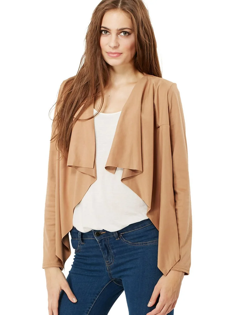 Ginger Waterfall Suede Cardigan