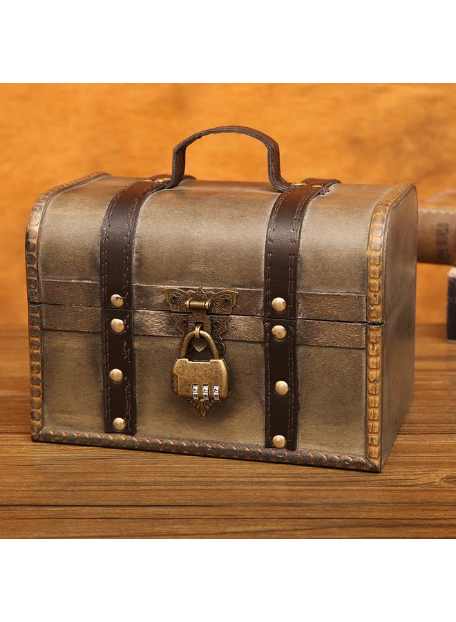 الأزرق جي دبليو صندوق كنز على الطراز الأوروبي صندوق تخزين خشبي عتيق - Image 3