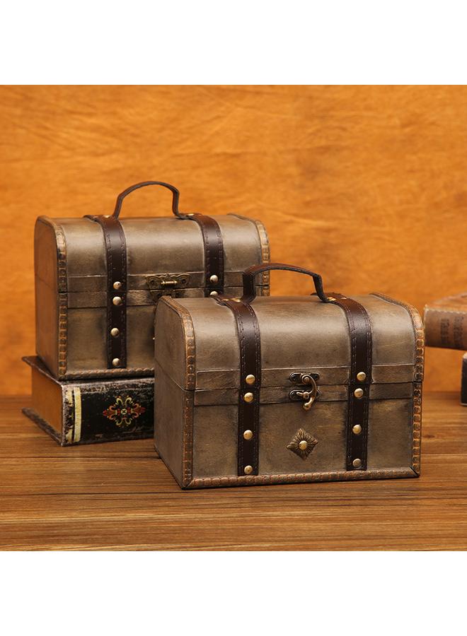 الأزرق جي دبليو صندوق كنز على الطراز الأوروبي صندوق تخزين خشبي عتيق - Image 2