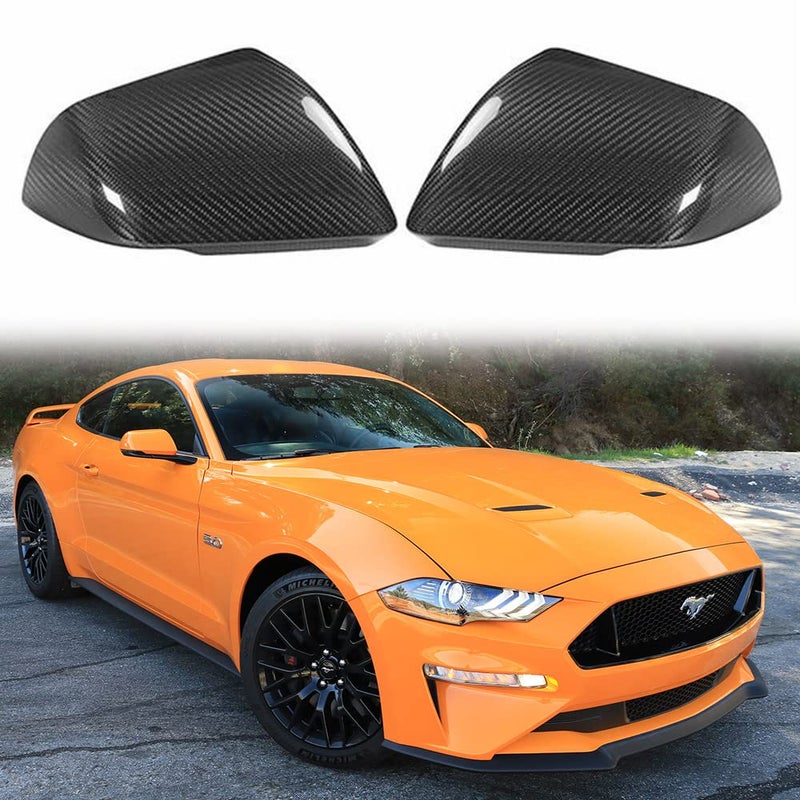 SIDMILE Real Carbon Fiber Mirror Cap Covers Compatible with 20152020 Mustang S550 for USA Spec Model WLED Signal Addon Type