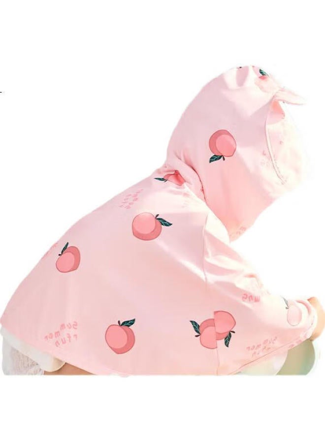 Moremerry Mumeng Baby Sun Protection Clothing, Uv-Resistant, Cool And Breathable, For Boys And Girls, Summer Ice Silk Sun Protection Garment, Pink And White Cute Rabbit - Image 2