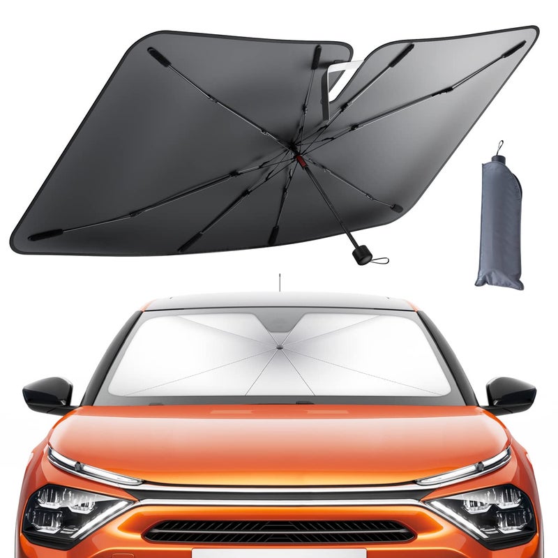 Lamicall Car Windshield Sunshade - 52"x31" [5 Layers Anti UV Coating] Foldable Sun Cover for Auto Car, Car Sunshade, Windshield Sun Shade Umbrella for Car, Sedan, SUV - Image 1