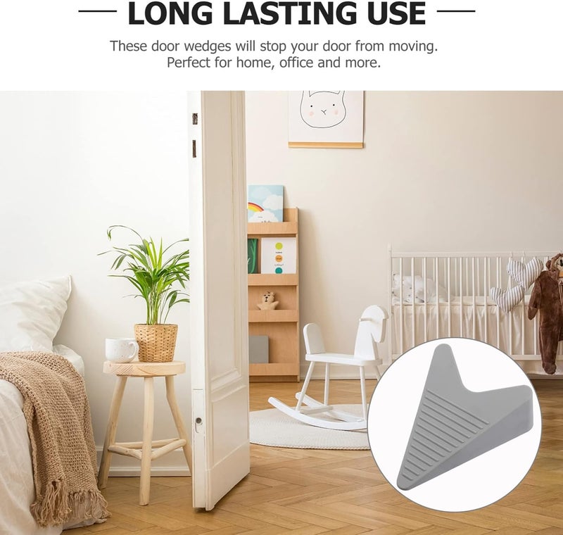 klarako 3pcs Doorstop Outside Door Anti Slip Door Jammer Door Stopper Outdoor Punch Free Door Bedroom Door Decorative Door Stopper Plastic Door Stopper Rubber Door Frame Child Safety Door - Image 3