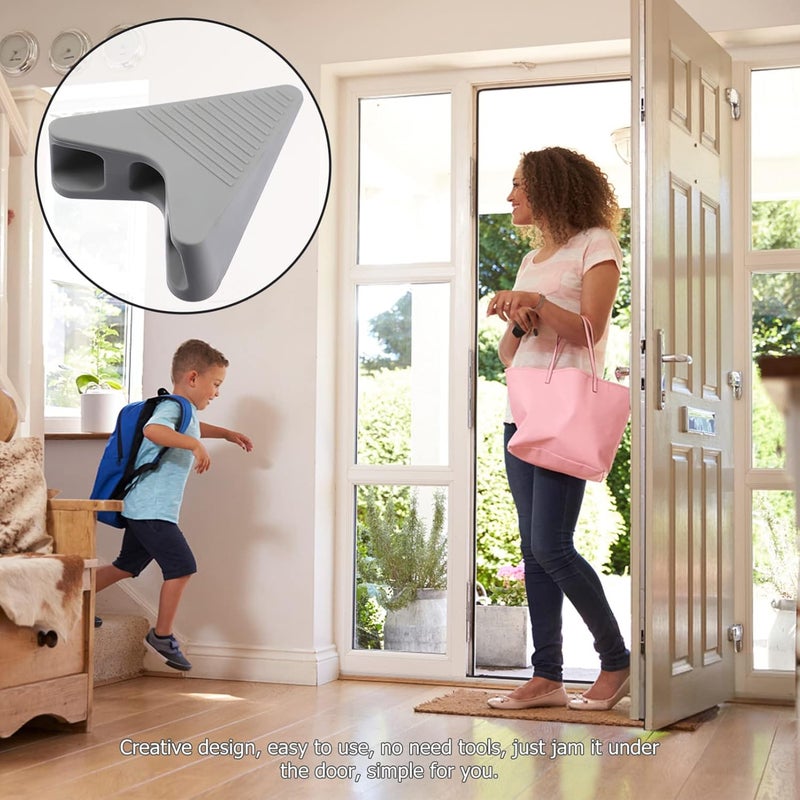 klarako 3pcs Doorstop Outside Door Anti Slip Door Jammer Door Stopper Outdoor Punch Free Door Bedroom Door Decorative Door Stopper Plastic Door Stopper Rubber Door Frame Child Safety Door - Image 5