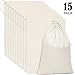 Pangda Pangda 15 Packs Cotton Muslin Bags with Drawstring, Natural Color (13.8 x 10 Inches) - Image 2
