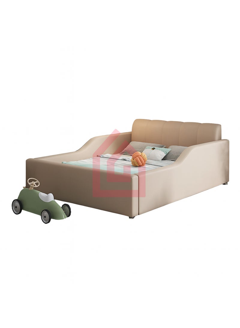 Karnak Livara Premium Kids Bed with Safety Side Rails | Modern Toddler & Baby Bed for Nursery or Bedroom | Customizable Design  Comfortable, Durable, and Child-Friendly Design Size 150x200cm (Beige) - Image 5