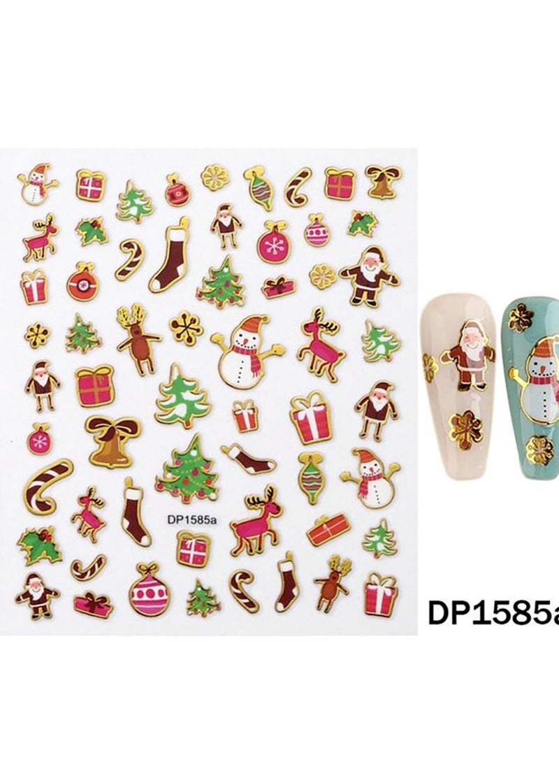 brunson Christmas Nail Stickers Decals, Winter Snowflakes Snowman 3D Self-Adhesive Nail Art Stickers Cute Elk Santa Claus Design Nail Decorations Xmas DIY Manicure Supplies for Women Girls - Image 3