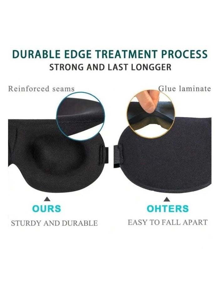 قناع نوم محيطي ثلاثي الابعاد مع شكل محيطي وشريط راس قابل للتعديل، مناسب للنوم واليوغا والسفر (ارجواني) - Image 3