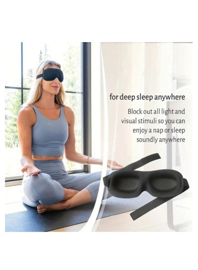 قناع نوم محيطي ثلاثي الابعاد مع شكل محيطي وشريط راس قابل للتعديل، مناسب للنوم واليوغا والسفر (ارجواني) - Image 4