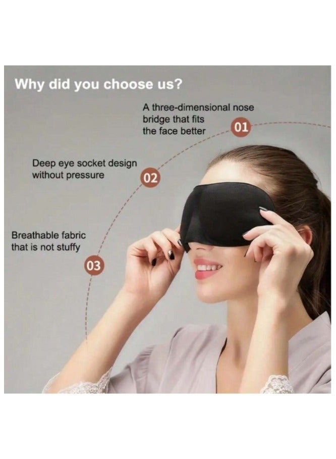 قناع نوم محيطي ثلاثي الابعاد مع شكل محيطي وشريط راس قابل للتعديل، مناسب للنوم واليوغا والسفر (ارجواني) - Image 5