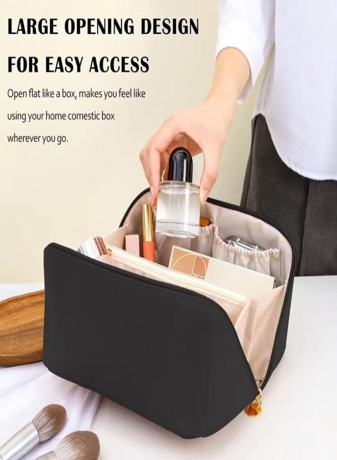 Florisca Travel Cosmetic Bag Women's Makeup Large Capacity Portable PU Leather Multifunctional Storage Organizer Bag - Image 2