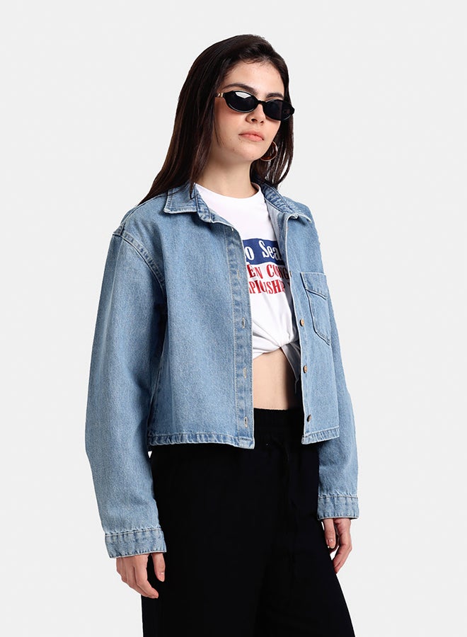 Carina Classic Cropped Denim Jacket  - Image 1