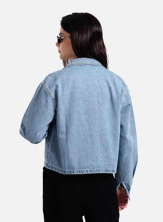 Carina Classic Cropped Denim Jacket  - Image 3