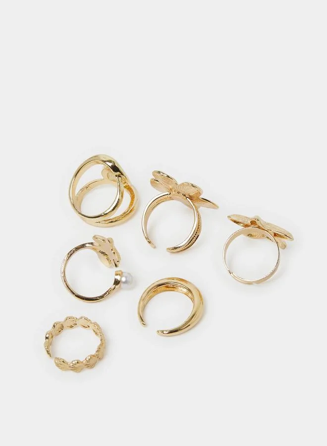 ستايلي Set of 6 - Textured Cuff Rings