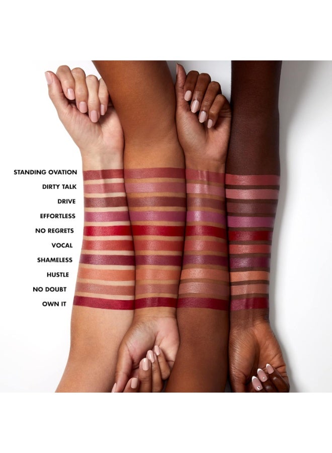إلف أحمر شفاه e.l.f. O Face Satin Lipstick: غني بالأصباغ، كريمي القوام، مغذٍ ويدوم طويلاً، معزز بزيت الجوجوبا، نباتي ولم يُختبر على الحيوانات — خيار لن تندمي عليه. - Image 3