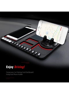 Generic Car Dashboard Phone Mat,Multifunctional Anti Slip Car Dash Mat Temporary Parking Number Sign Panel Storage Pad  - Image 3
