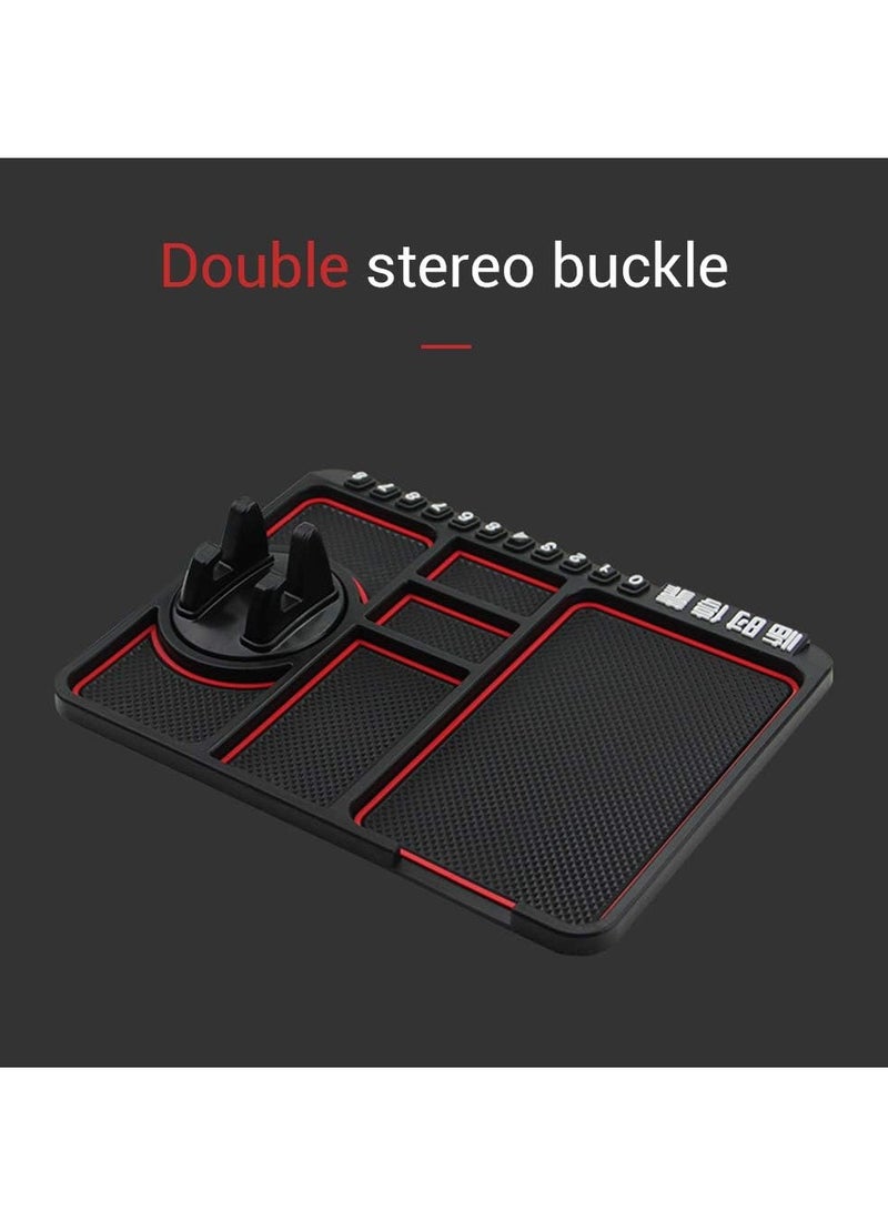 Car Dashboard Phone Mat,Multifunctional Anti Slip Car Dash Mat Temporary Parking Number Sign Panel Storage Pad - Image 5