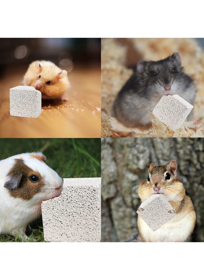 Kathson kathson 15 Pcs Hamster Lava Blocks,Rabbit Chews Toys Chinchilla Teeth Grinding Stones,Natural Mineral Calcium Square Stone for Bunny Hamsters Chinchillas Rabbits Guinea Pig Rat Small Animal  - Image 2