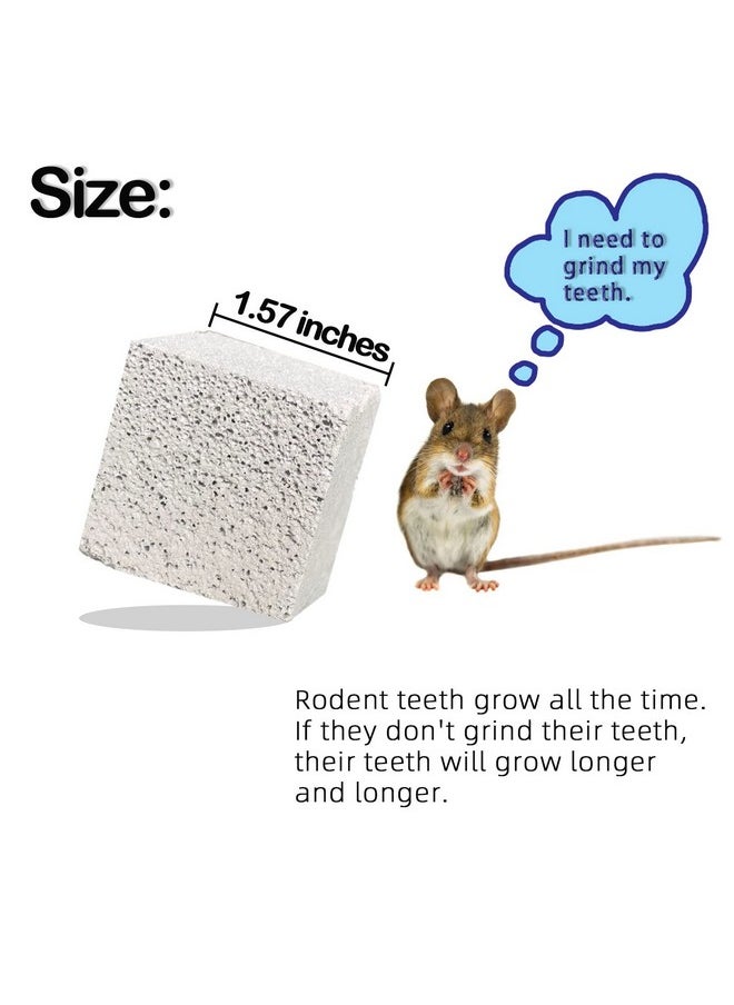 Kathson kathson 15 Pcs Hamster Lava Blocks,Rabbit Chews Toys Chinchilla Teeth Grinding Stones,Natural Mineral Calcium Square Stone for Bunny Hamsters Chinchillas Rabbits Guinea Pig Rat Small Animal  - Image 3