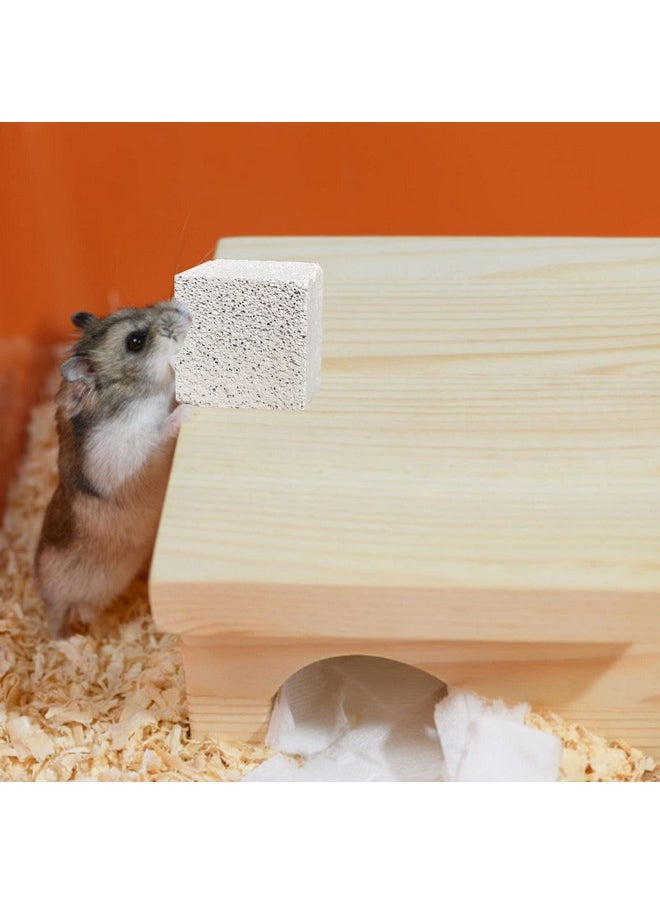 Kathson kathson 15 Pcs Hamster Lava Blocks,Rabbit Chews Toys Chinchilla Teeth Grinding Stones,Natural Mineral Calcium Square Stone for Bunny Hamsters Chinchillas Rabbits Guinea Pig Rat Small Animal  - Image 5