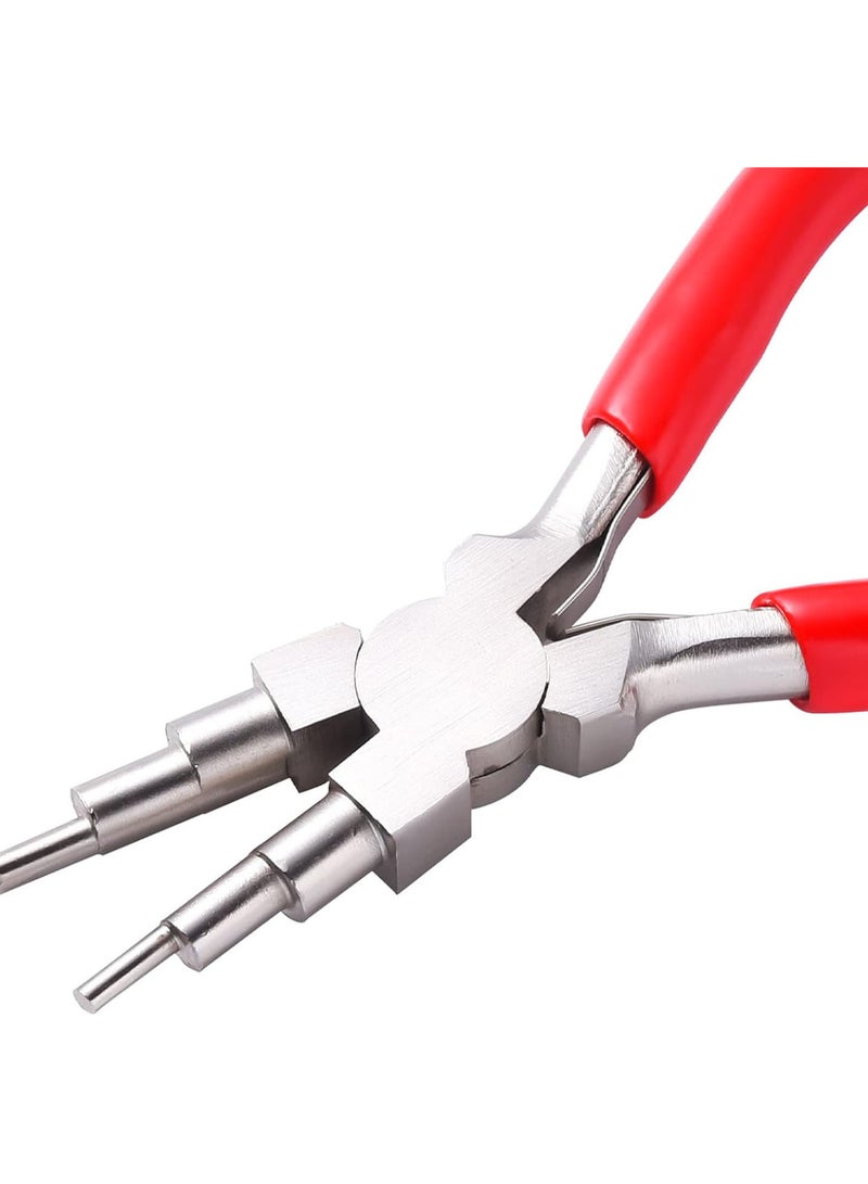 GGOOT 6 Step Jewelry Bail Making Pliers, 3-10mm Wire Looping Forming Pliers Wire Wrapping Tools Looper Pliers for Jewelry Making with Non-Slip Handle - Image 1