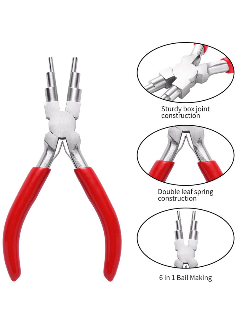 GGOOT 6 Step Jewelry Bail Making Pliers, 3-10mm Wire Looping Forming Pliers Wire Wrapping Tools Looper Pliers for Jewelry Making with Non-Slip Handle - Image 2