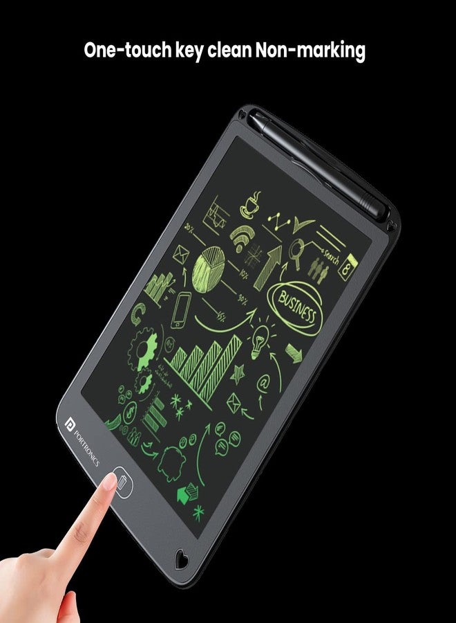 Portronics Ruffpad 12M Re-Writable Multicolor LCD Writing Pad 30.4cm (12 inch) - Black - Image 4